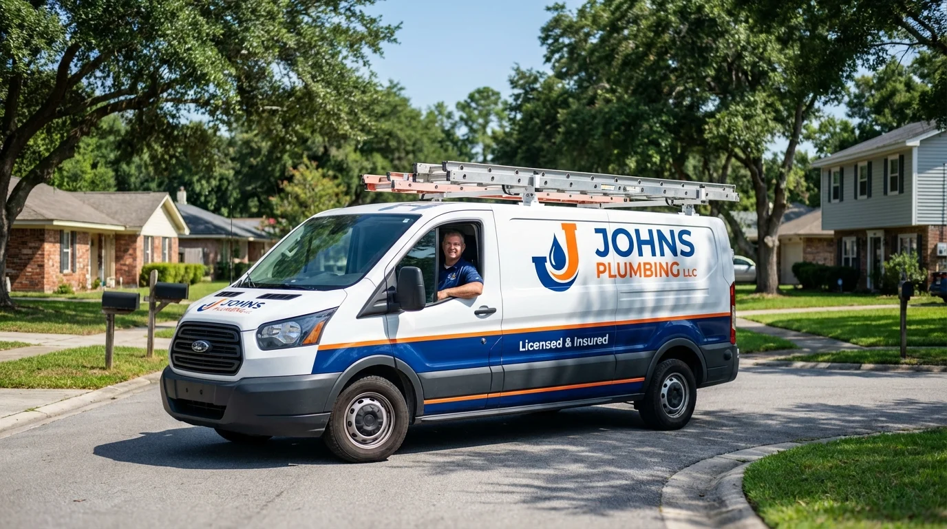 Johns Plumbing LLC service van in Summerland, CA