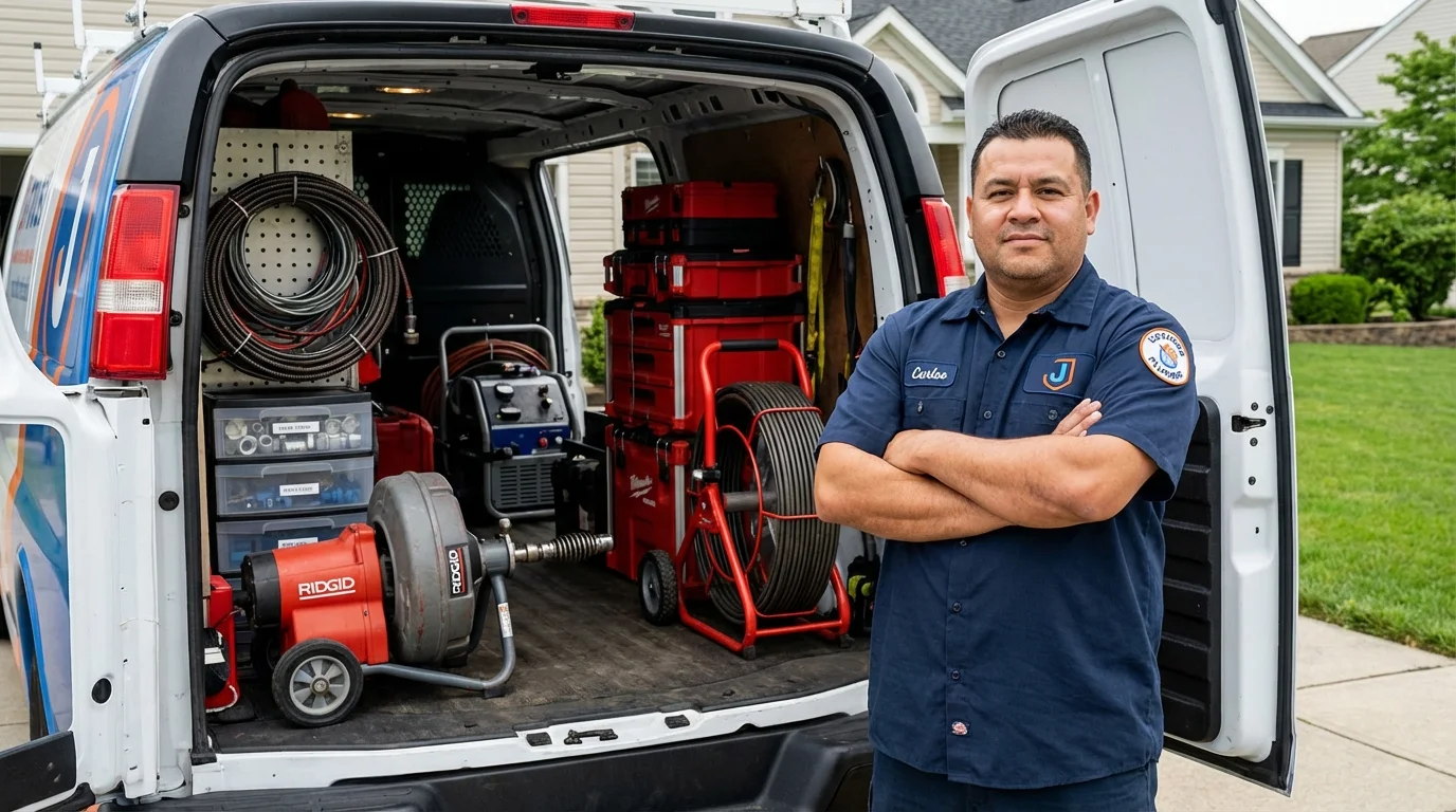 Professional drain cleaning equipment and Johns Plumbing LLC plumber in Summerland