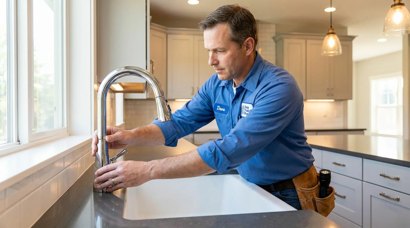 Kitchen faucet installation by Johns Plumbing LLC in Summerland