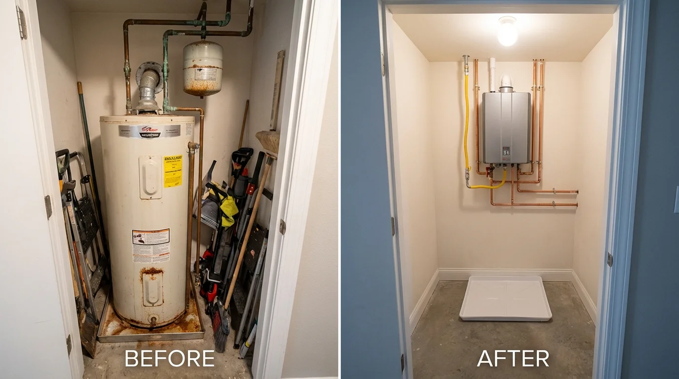 Tank water heater versus wall-mounted tankless unit comparison for Summerland, CA homeowners