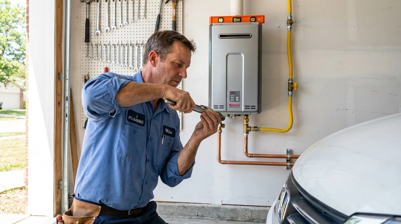 Tankless water heater installation by a Johns Plumbing LLC plumber in Summerland