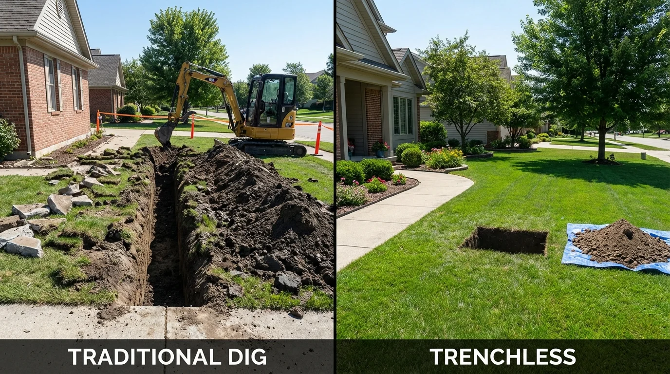 Trenchless sewer repair with minimal yard damage versus traditional excavation in Summerland, CA